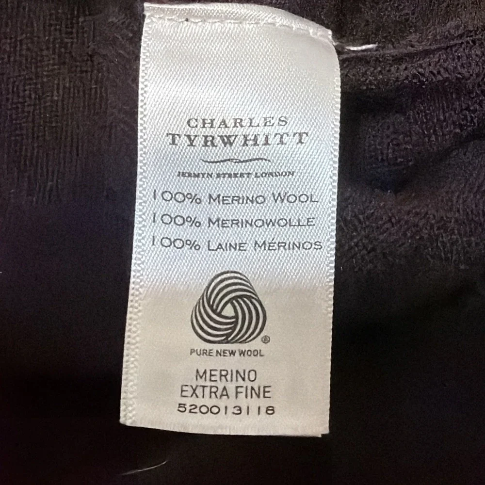 Charles Tyrwhitt Sweater Mens L 100% Merino Wool Burgundy 1/4 Zip Preppy
